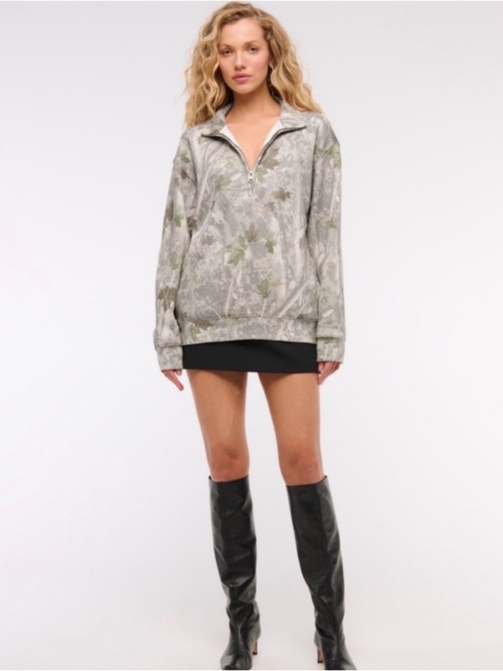 Abercrombie and Fitch Camo Half-Zip Pullover